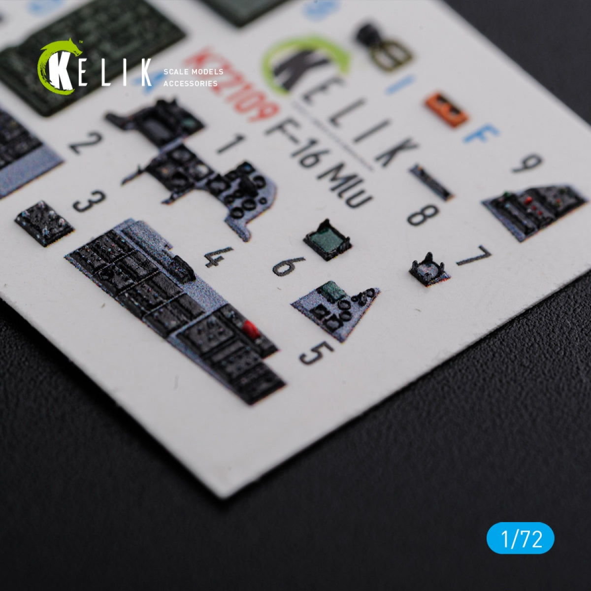 KELIK K72109 F-16 MLU interior 3D decals for Revell kit 1/72 – immagine 3
