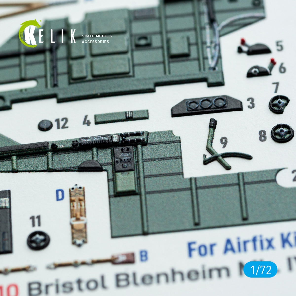 Kelik K72210 Bristol Blenheim Mk.IV - interior 3D decals for Airfix kit 1/72