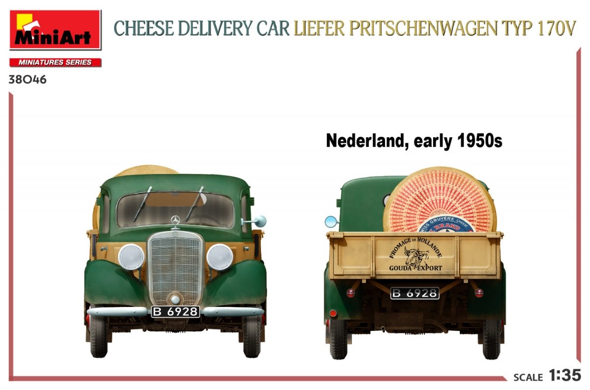 MiniArt 38046 CHEESE DELIVERY CAR LIEFER PRITSCHENWAGEN TYP 170V 1/35 – Bild 8