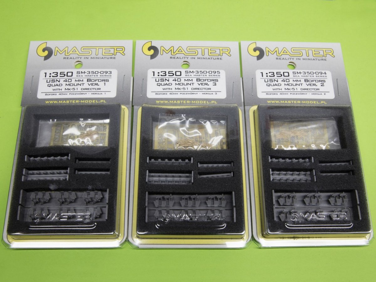 Master SM-350-094 USN 40 mm/56 Bofors quadruple mount ver.2 / with Mk-51 director - (resin, PE and turned parts) - (6pcs) 1/350 – Bild 3