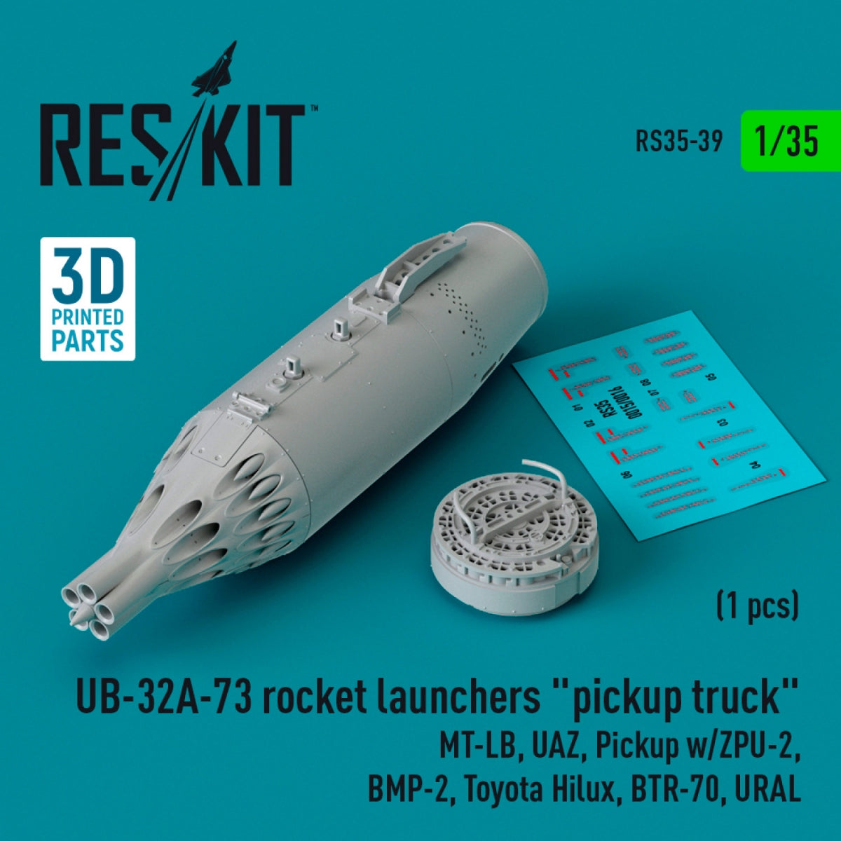 RESKIT RS35-0039 UB-32A-73 rocket launchers &amp;quot;pickup truck&amp;quot; (1 pcs) (3D Printed) 1/35