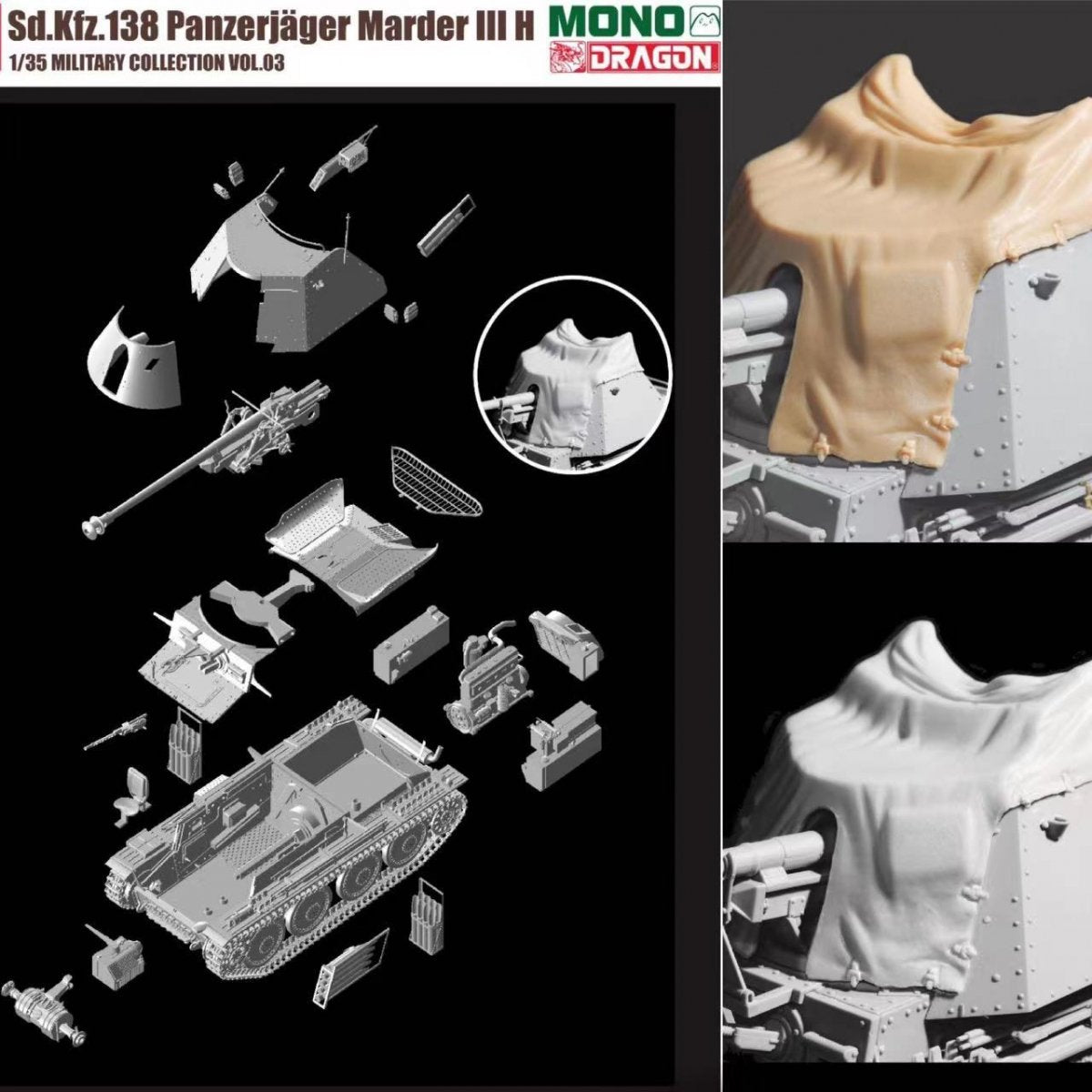 Dragon MD003 Sd.Kfz.138 Panzerjager MARDER III H w/Interior 1/35 – imagen 3