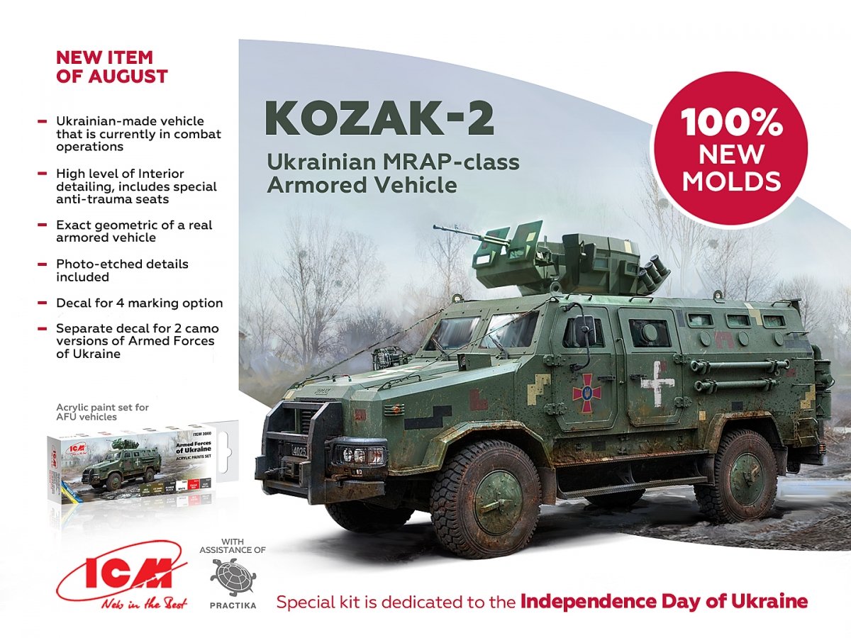ICM 35014 Kozak-2 Ukrainian MRAP-class Armored Vehicle 1/35 – zdjęcie 2