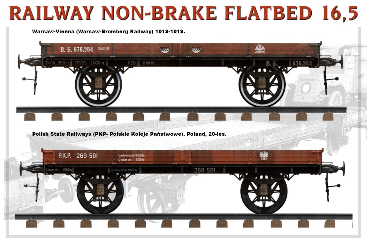 MiniArt 39004 RAILWAY NON-BRAKE FLATBED 16,5 t 1/35 – immagine 6