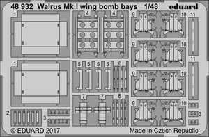 Baies à bombes d&amp;#39;aile Eduard 48932 Walrus Mk. I AIRFIX 1/48