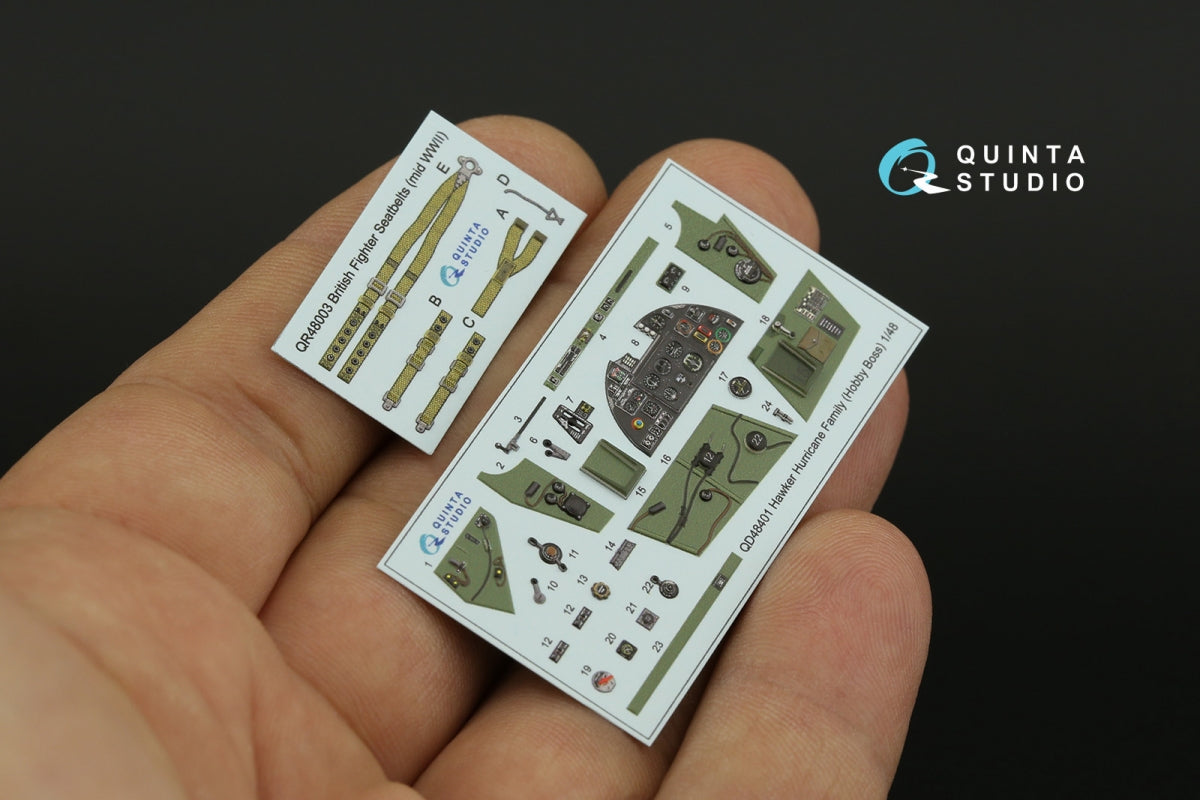 Intérieur imprimé en 3D et coloré sur papier décalcomanie Quinta Studio QD48401 Hawker Hurricane (Hobby Boss) 1/48 – image 3