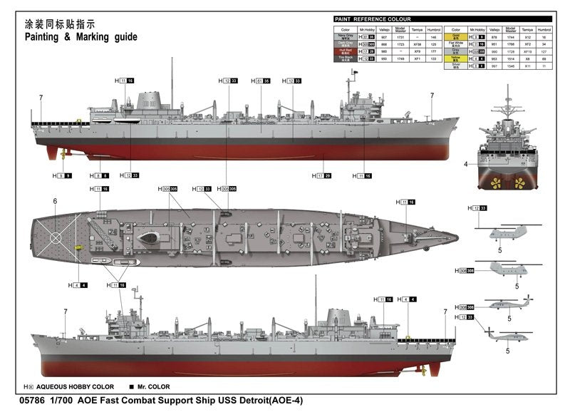 Trumpeter 05786 AOE Fast Combat Support Ship USS Detroit (AOE-4) 1/700 – Bild 2