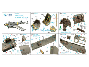 Quinta Studio QD48301 Bf 110E/F 3D-Printed &amp;amp; coloured Interior on decal paper (Eduard) 1/48 – zdjęcie 2
