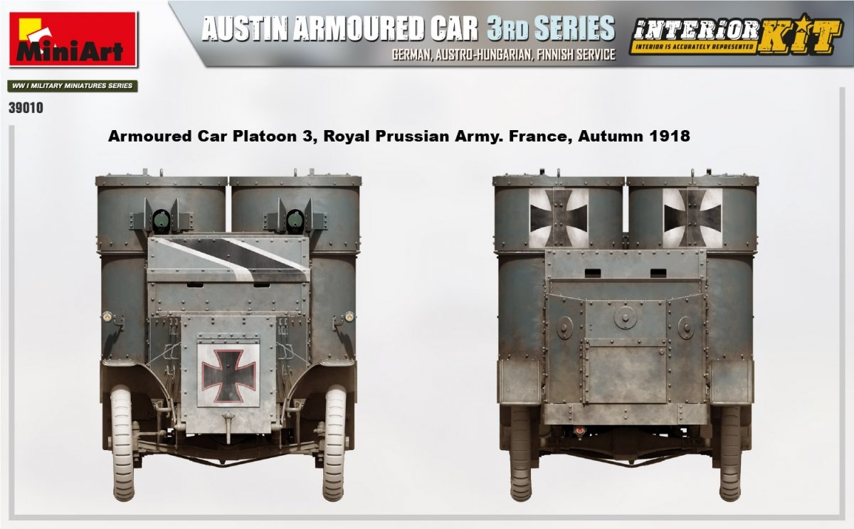 Miniart 39010 AUSTIN ARMOURED CAR 3rd SERIES: GERMAN, AUSTRO-HUNGARIAN, FINNISH SERVICE. INTERIOR KIT 1/35 – immagine 14
