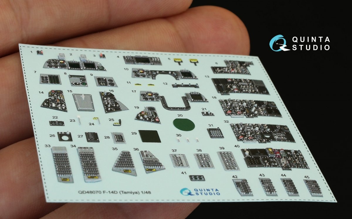 Quinta Studio QD48070 F-14D 3D-Printed &amp;amp; coloured Interior on decal paper (for Tamiya kit) 1/48 – zdjęcie 4