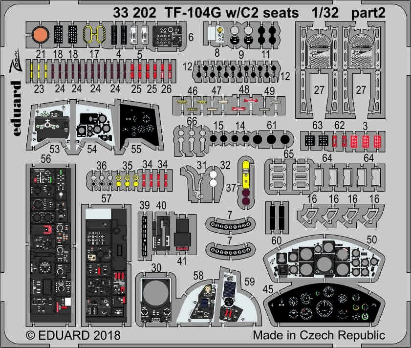 Eduard 33202 TF-104G w/ C2 seats ITALERI 1/32 – Bild 2