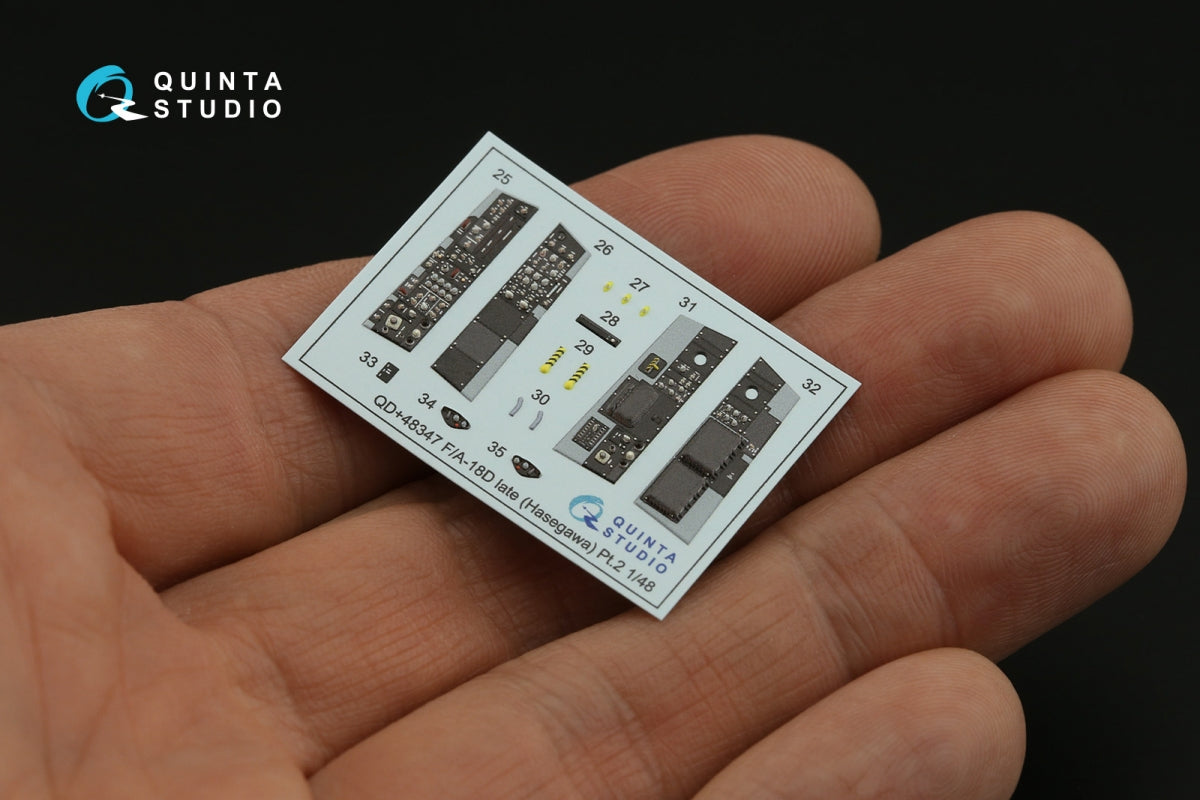 Quinta Studio QDS+48347 FA-18D late 3D-Printed coloured Interior on decal paper (Hasegawa) (with 3D-printed resin parts) (Small version) 1/48 – Bild 14