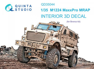 Quinta Studio QD35044 M1224 MaxxPro MRAP 3D-Printed &amp;amp; colored Interior on decal paper (Bronco) 1/35