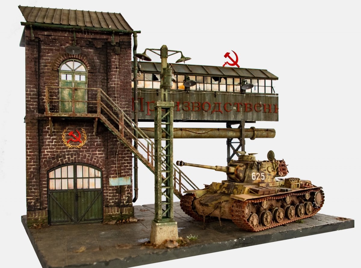 RT-Diorama 35305 Diorama-Base: Gun Factory &amp;quot;Barrikaden&amp;quot; 1/35 – Bild 2