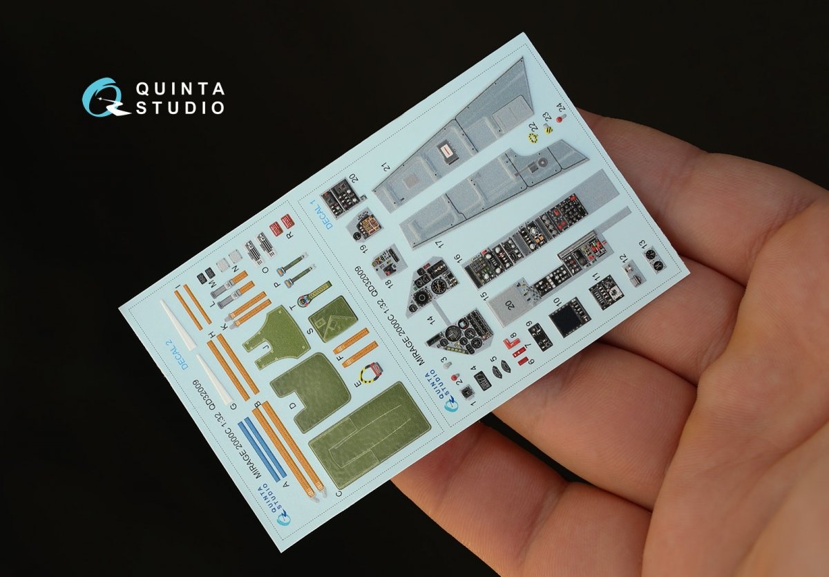 Quinta Studio QD32009 Mirage 2000C 3D-Printed &amp;amp; coloured Interior on decal paper (for Kitty Hawk kit) 1/32 – zdjęcie 3