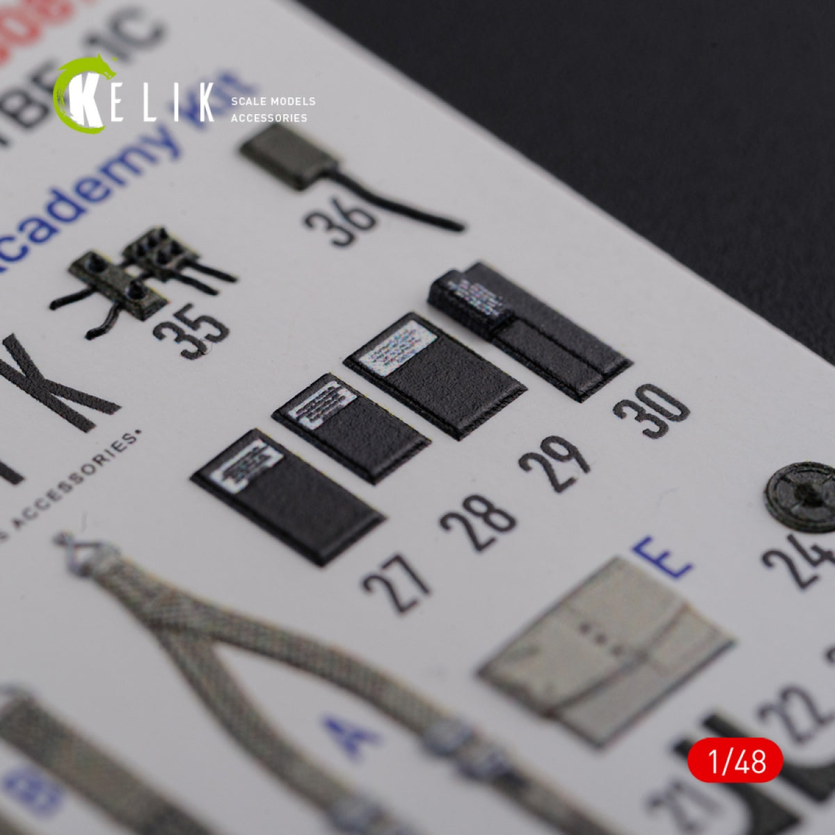 KELIK K48087 TBF-1C interior 3D decals for Academy kit 1/48 – Bild 6