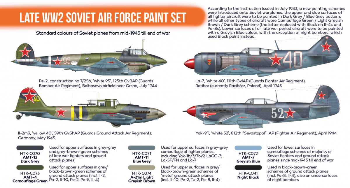 Hataka HTK-CS20 Late WW2 Soviet Air Force paint set 6x17ml – imagen 3