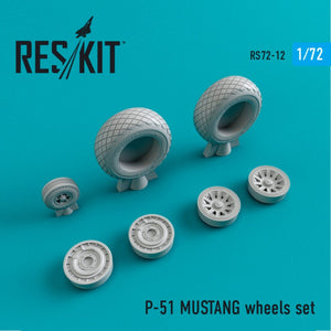 RESKIT RS72-0012 P-51 « MUSTANG » JEU DE ROUES 1/72