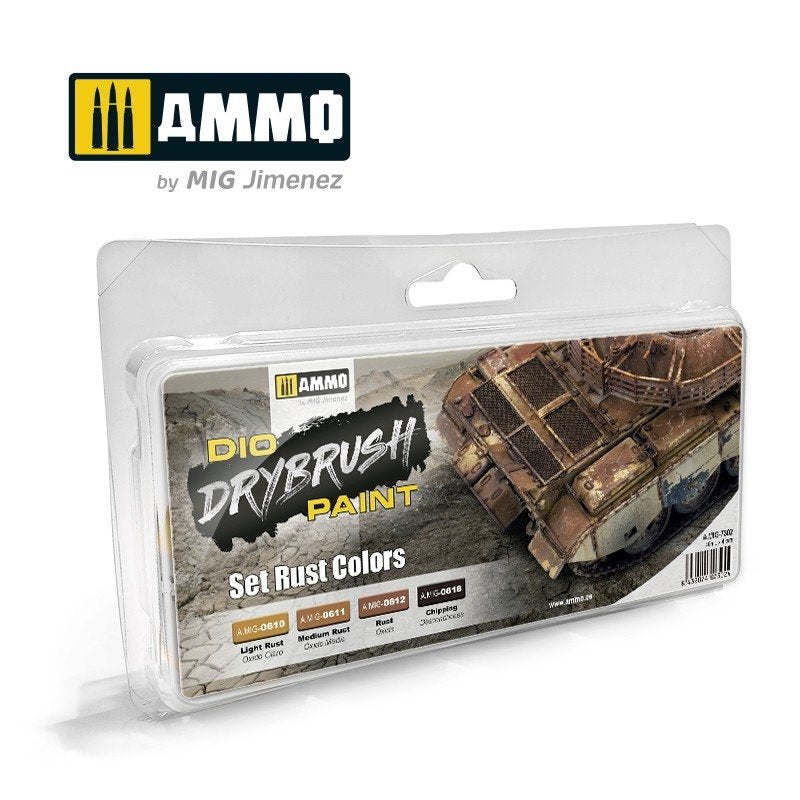 Munitions pour pistolet à peinture sèche Mig 7302, coffret de 4 cartouches de 40 ml, couleurs rouille