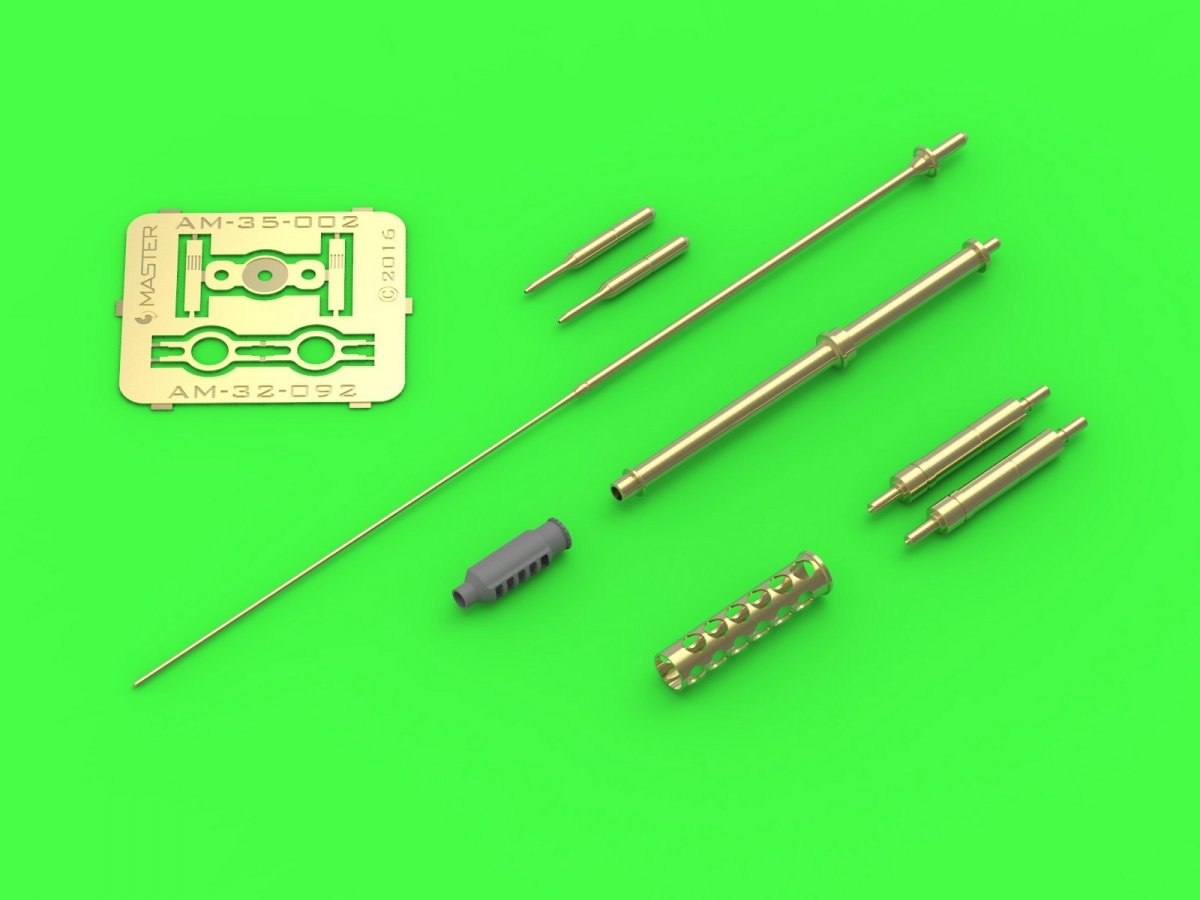 Master AM-32-092 AH-64 Apache - M230 Chain Gun barrel (30mm), Pitot Tubes and tail antenna (resin, PE and turned parts) 1/32 – Bild 2