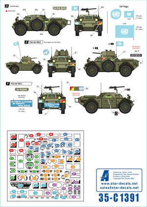 Star Decals 35-C1391 Ferrets in Cyprus # 2. Canadian UNFICYP Ferret Mk 1 and Mk 2 1/35 – Bild 3