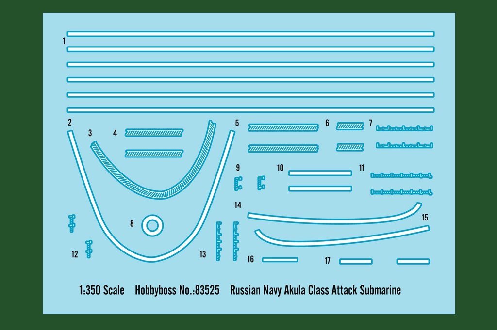 Hobby Boss 83525 Russian Navy SSN Akula Class Attack Submarine 1/350 – Bild 3