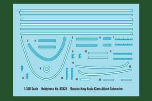 Hobby Boss 83525 Russian Navy SSN Akula Class Attack Submarine 1/350 – Bild 3