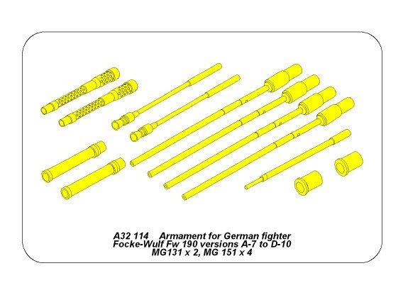 Aber A32114 Armament for German fighter Fw-190 A7-D10 1/32 – image 2
