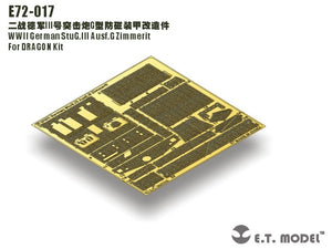 ET modèle E72-017 WWII allemand StuG.III Ausf.G Zimmerit pour DRAGON Kit 1/72