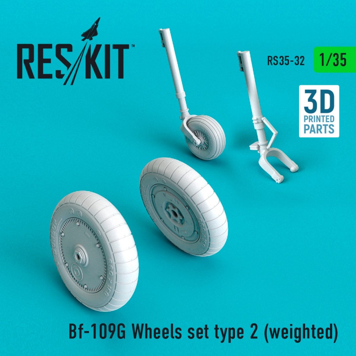 RESKIT RS35-0032 BF-109G JEU DE ROUES TYPE 2 (LESTÉ) 1/35 