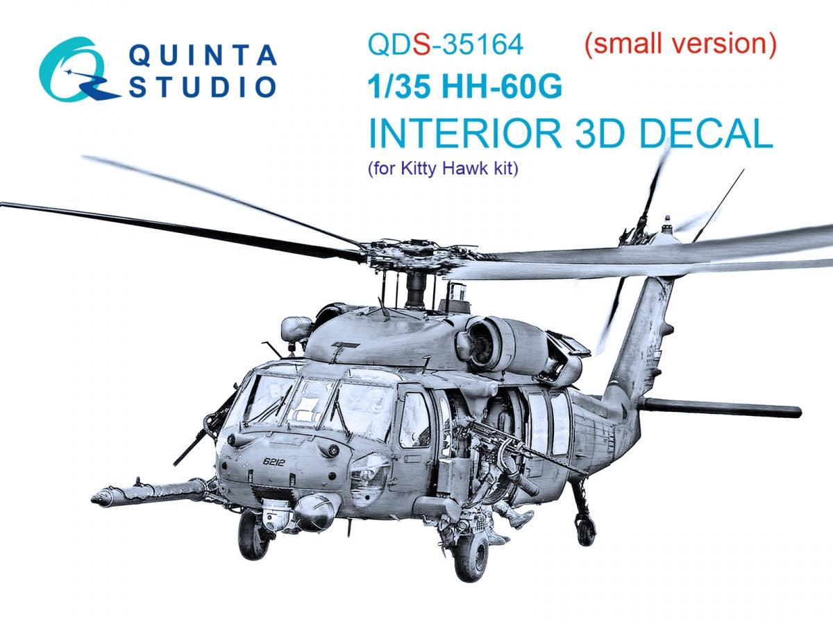 Quinta Studio QDS-35164 HH-60G Pave Hawk 3D-Printed &amp; coloured Interior on decal paper (Kitty Hawk) (Small version) 1/35