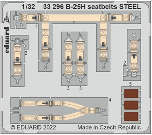 Ceintures de sécurité Eduard 33296 B-25H HKM 1/32