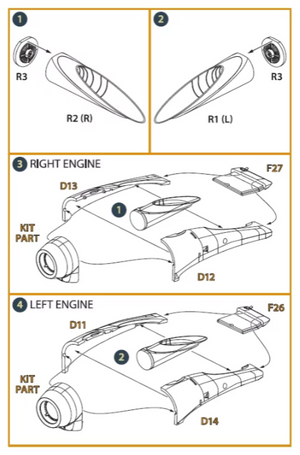 Clear Prop! CPA72046 OV-1 A/B/C/D Mohawk exhaust set for CP kit 1/72 – Bild 3