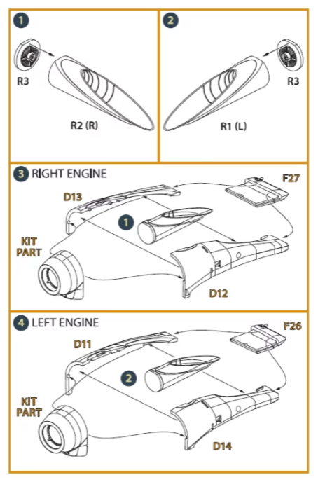 Clear Prop! CPA72046 OV-1 A/B/C/D Mohawk exhaust set for CP kit 1/72 – Bild 3