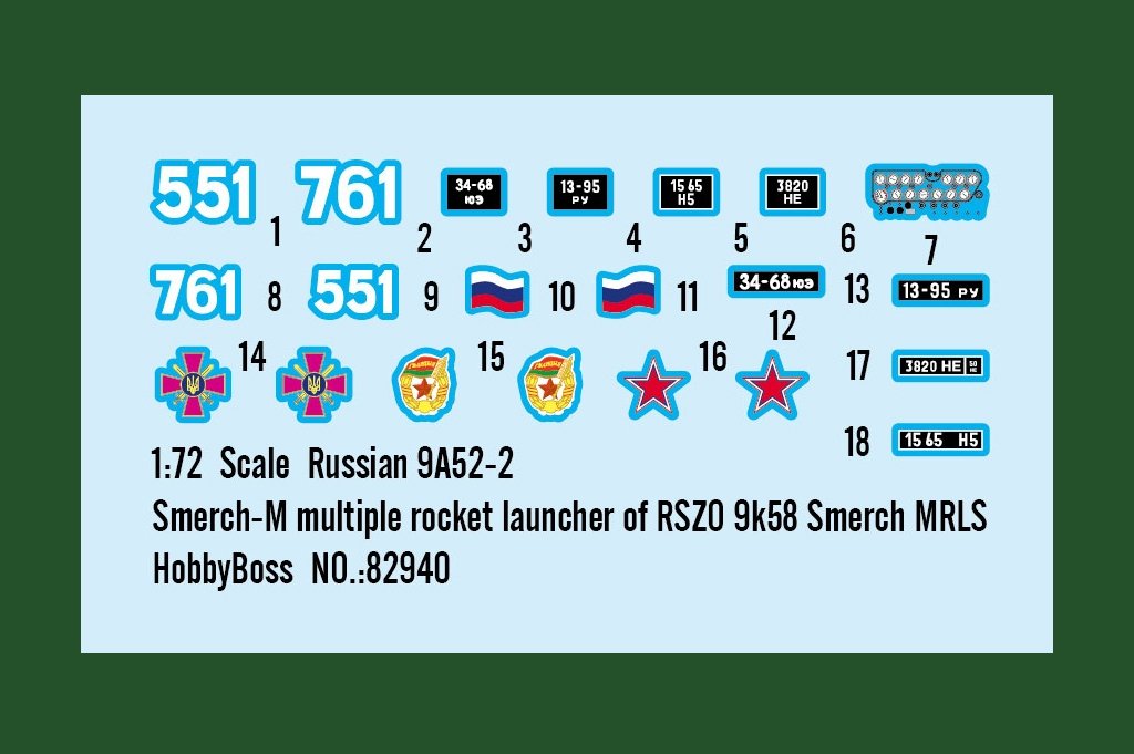 Hobby Boss 82940 Lance-roquettes multiple russe 9A52-2 Smerch-M de RSZO 9k58 1/72 – image 4