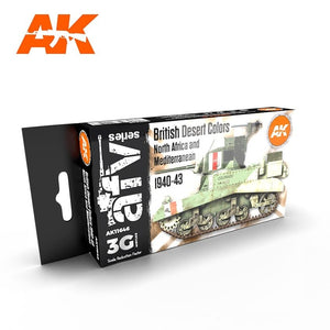 AK Interactive AK11646 3G BRITISH DESERT COLORS NORTH AFRICA AND MEDITERRANEAN 1940-1943 6x17ml