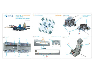 Quinta Studio QD+72178 Su-27UB 3D-Printed &amp;amp; coloured Interior on decal paper (Trumpeter) (with 3D-printed resin part) 1/72 – imagen 2