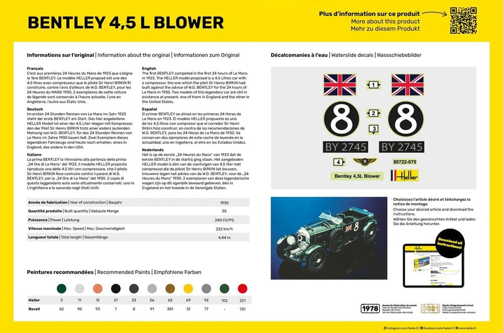 Heller 80722 Bentley 4.5 L Blower 1/24 – zdjęcie 2