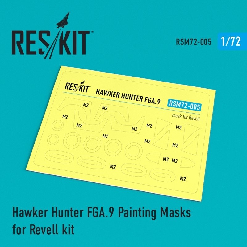 Masques de peinture RESKIT RSM72-0005 Hawker Hunter FGA.9 pour maquette Revell au 1/72