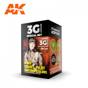 AK Interactive AK11692 WWII SOVIET PILOT UNIFORM COLORS 4x17 ml