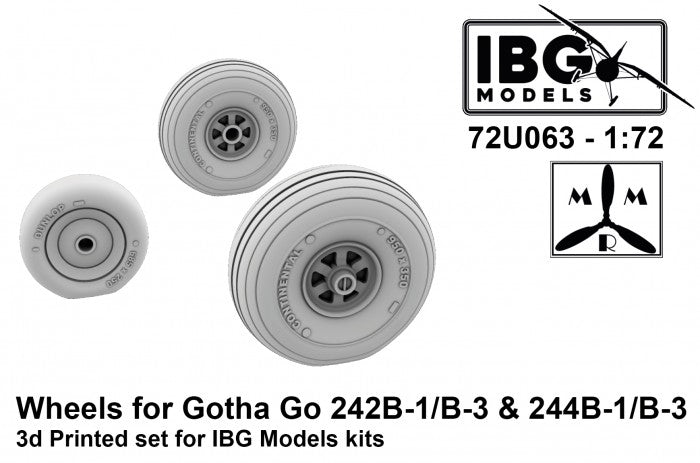 IBG 72U063 Wheels for Gotha Go 242B-1/B-3 & 244B-1/B-3 3d Printed set for IBG Models kits 1/72