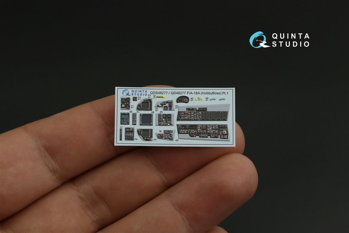 Quinta Studio QDS-48277 F/A-18А 3D-Printed &amp;amp; coloured Interior on decal paper (HobbyBoss)(Small version) 1/48 – Bild 7