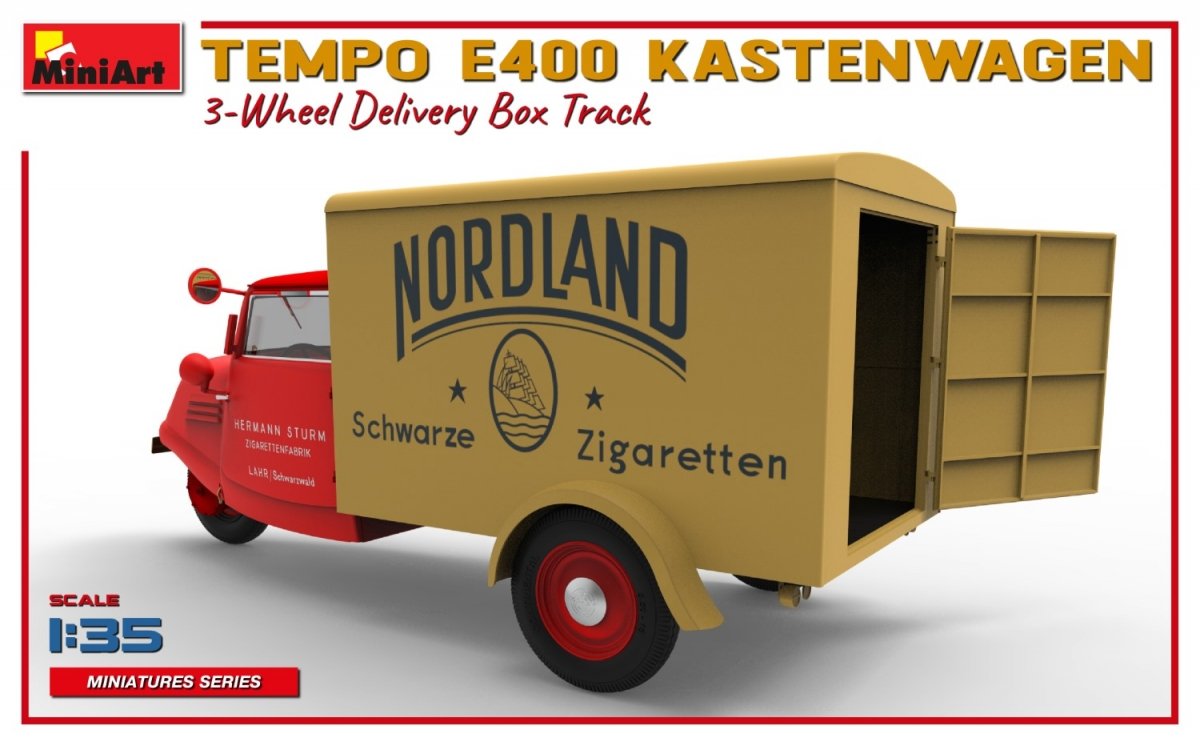MiniArt 38047 TEMPO E400 KASTENWAGEN 3-WHEEL DELIVERY BOX TRACK 1/35 – Bild 7