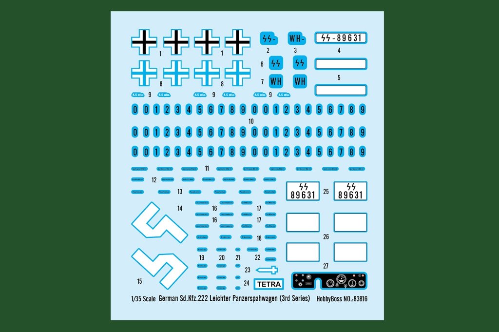 Hobby Boss 83816 German Sd.Kfz.222 Leichter Panzerspahwagen 1/35 – zdjęcie 3