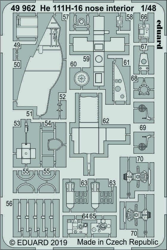 Eduard 49962 He 111H-16 nose interior 1/48 ICM – image 2