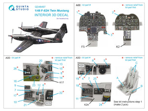 Quinta Studio QD48497 F-82H Twin Mustang 3D-Printed coloured Interior on decal paper (Modelsvit) 1/48 – immagine 2