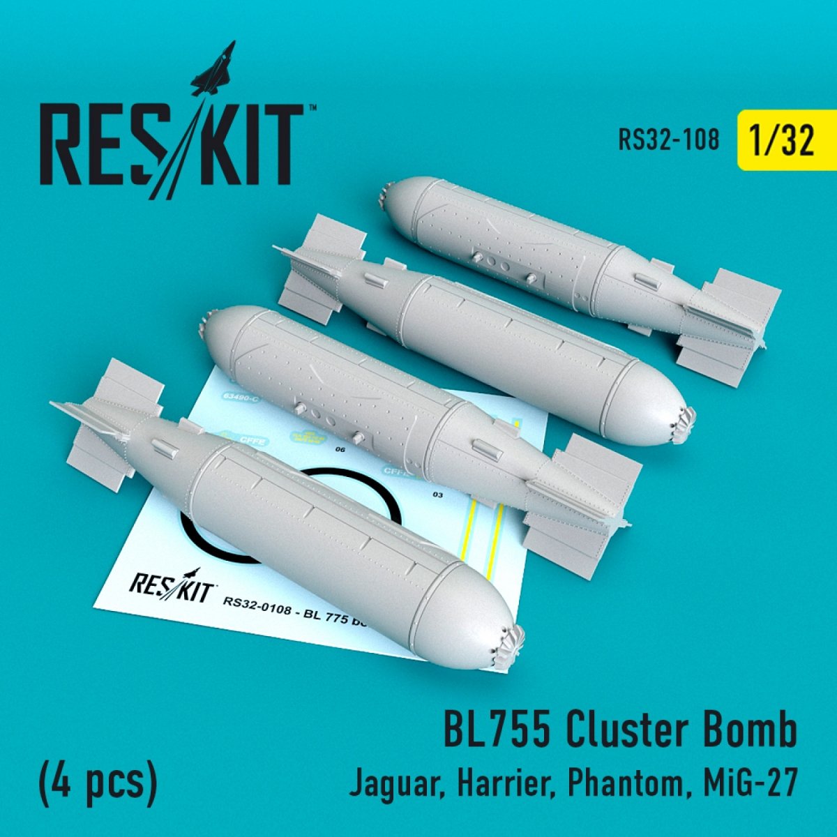 RESKIT RS32-0108 BL755 BOMBES À SECONDES (4 PIÈCES) 1/32