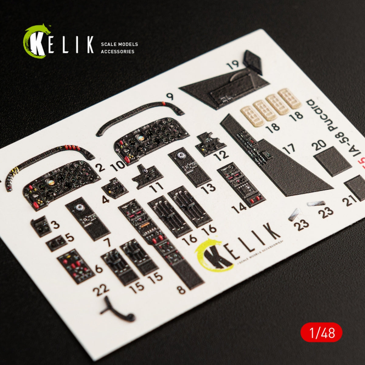 KELIK K48055 IA-58 PUCARA INTERIOR 3D DECALS FOR KINETIC KIT 1/48 – immagine 2