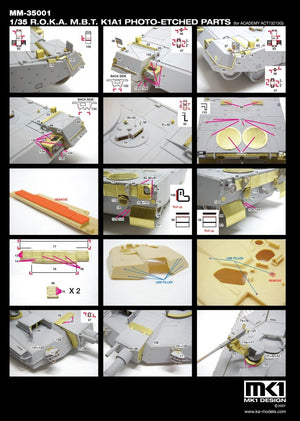 MK1 Design MM-35001 R.O.K.A K1A1 DETAIL-UP ETCHED PARTS 1/35 – Bild 3