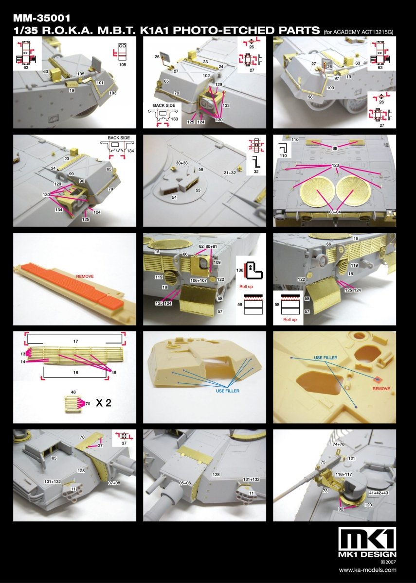 MK1 Design MM-35001 R.O.K.A K1A1 DETAIL-UP ETCHED PARTS 1/35 – Bild 3